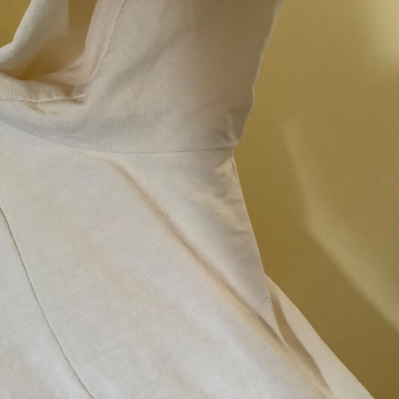 H by Halston Draped Zip Front Linen Blend Blazer Ecru SZ 14 - Picture 11 of 16